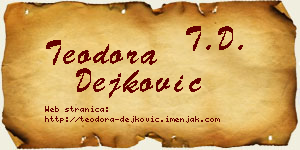 Teodora Dejković vizit kartica